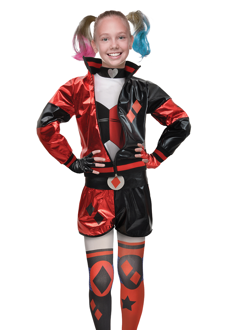 Harley Quinn - Inneholder: Jakke, t-skjorte, tights, shorts, hansker og  belte 100 % polyester | Birkemo