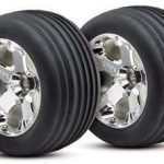 Traxxas: Tires & Wheels Ribbed/All-Star Chrome 2,8 Front (2)