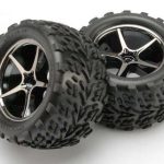 Traxxas: Tires & Wheels Talon/Gemini Black Chrome 2.2 1/16 (2)