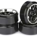 Carson: WHEEL SET DRIFT LP COMB / PROFILE C BLACK/CHROME 1:10 (4 PC