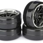 Carson:  WHEEL SET DRIFT LP 9 SPOKE / PROFILE B BLACK/CHROME 1:10 (4)