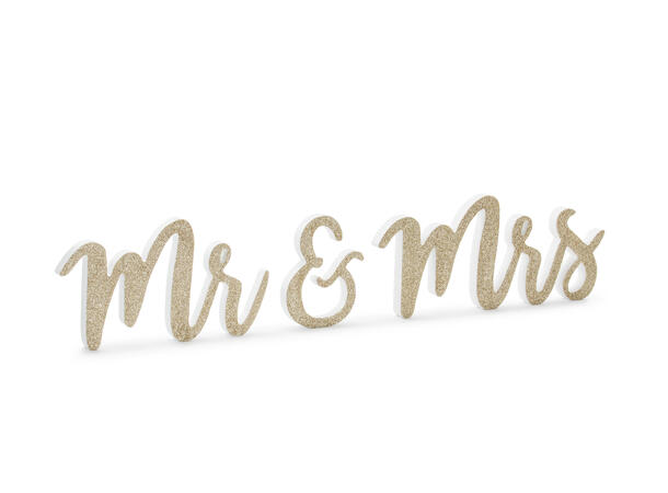 Dekorasjon "Mr" & "Mrs" - Gull - Bilde 1
