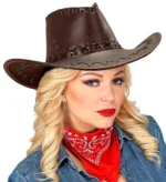 Brun cowboyhatt – imitert skinn