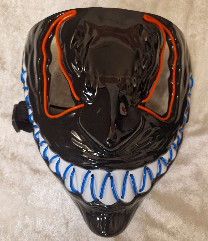 50760_8c183a555e52eeb41cb8776557717c58.jpg Smilende Led maske, Rød og Blå - Bilde 1